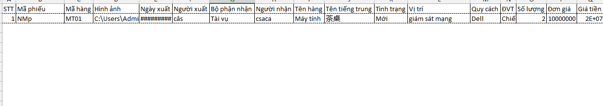 Quản Lý Kho Bằng File Excel Đơn Giản, Dễ Sử Dụng (Phần 2) 9 Bảng dữ liệu xuất kho