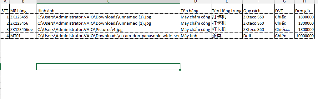 Quản Lý Kho Bằng File Excel Đơn Giản, Dễ Sử Dụng (Phần 2) 4 Danh mục đồ dùng trong quản lý kho
