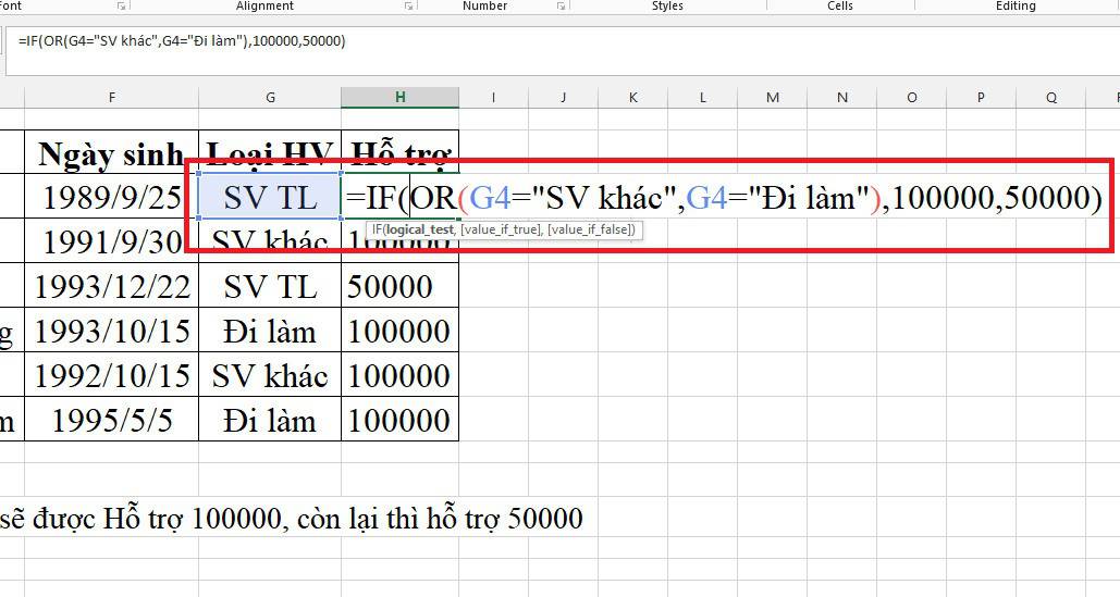 Hàm If Or Trong Excel Lồng Nhiều Điều Kiện Và Ví Dụ Cụ Thể 3 công thức ví dụ 2 hàm if or