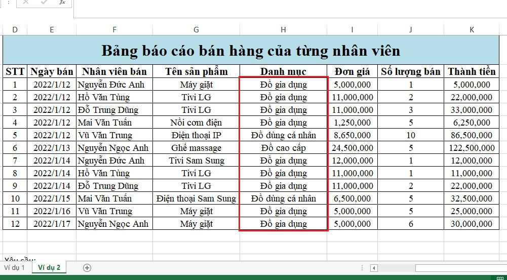 Cách Sử Dụng Hàm If Điều Kiện Chữ Và Số Trong Excel 9 kết quả ví dụ 2 hàm if chữ