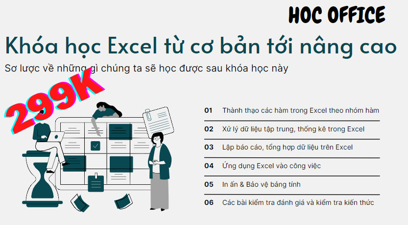 Hướng Dẫn Tự Học Excel Cơ Bản Cho Người Mới Bắt Đầu 2 khóa học excel online từ cơ bản tới nâng cao