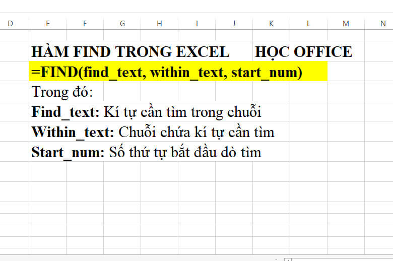 Hàm Find trong Excel: Hàm Tìm Kiếm Kí Tự Trong Chuỗi Thông Dụng Nhất 1 hàm find