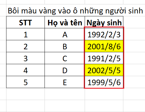 Hàm Date Trong Excel: Cách Tính Toán Ngày Tháng Đơn Giản Nhất 9 các bước định dạng có điều kiện 2