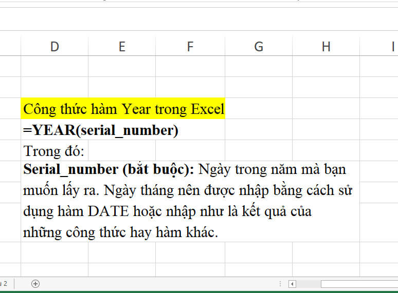 Hàm Year Trong Excel: Cách Sử Dụng Đơn Giản, Có Ví Dụ Cụ Thể 1 cách sử dụng hàm year trong excel
