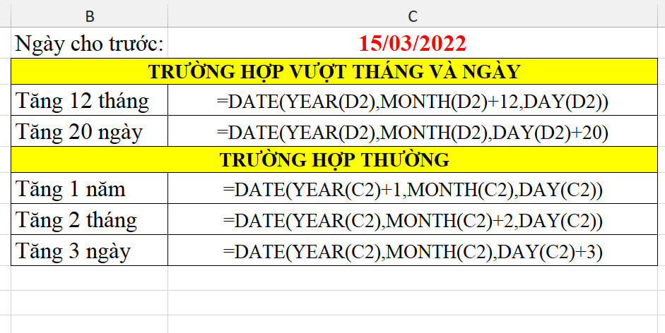 Hàm Date Trong Excel: Cách Tính Toán Ngày Tháng Đơn Giản Nhất 2 cách tính ngày dựa trên một ngày khác