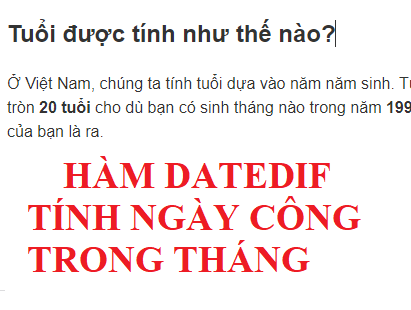 Hàm Tính Tuổi Trong Excel Cực Đơn Giản Chỉ Với 1 Công Thức 1 cách tính tuổi trong excel