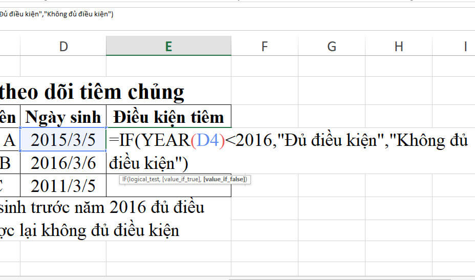 Hàm Year Trong Excel: Cách Sử Dụng Đơn Giản, Có Ví Dụ Cụ Thể 3 công thức hàm year ví dụ 1