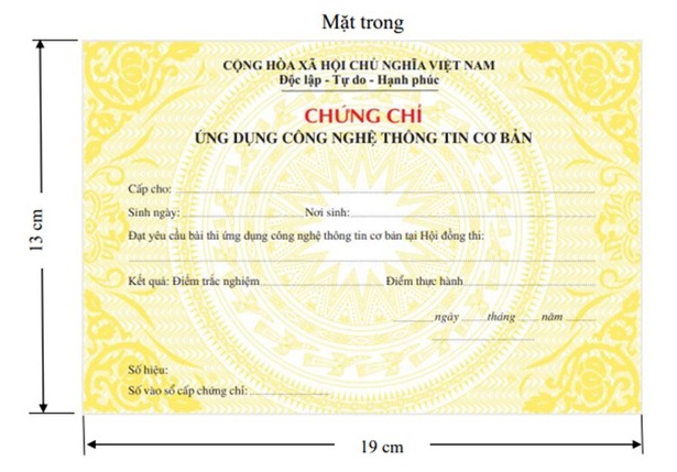 Chứng Chỉ Tin Học Văn Phòng Phổ Biến Và Thông Dụng Nhất 3 đơn vị cấp chứng chỉ tin học văn phòng cơ bản mặt trong