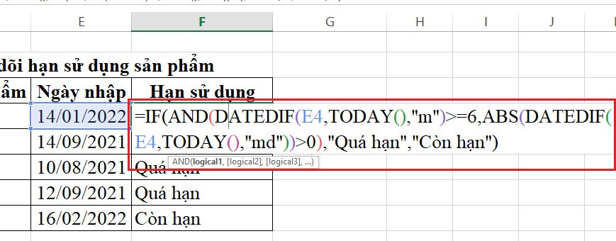 Hàm Today Trong Excel: Hàm Trả Về Ngày Tháng Hiện Tại 3 tính hạn sử dụng với hàm today
