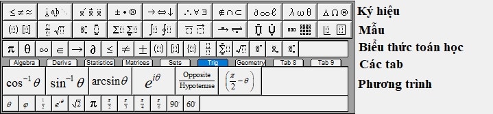 Hướng Dẫn Tải Và Sử Dụng MathType Trong Word Chi Tiết Nhất 2 các công cụ trong mathtype