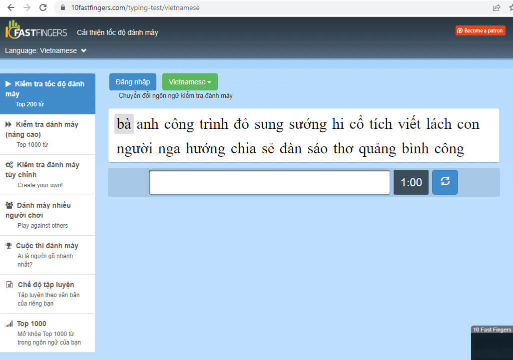 Top 5 Trang Web Giúp Bạn Luyện Gõ 10 Ngón Online Thành Thạo 2 gõ 10 ngón trực tuyến với 10fastfingers