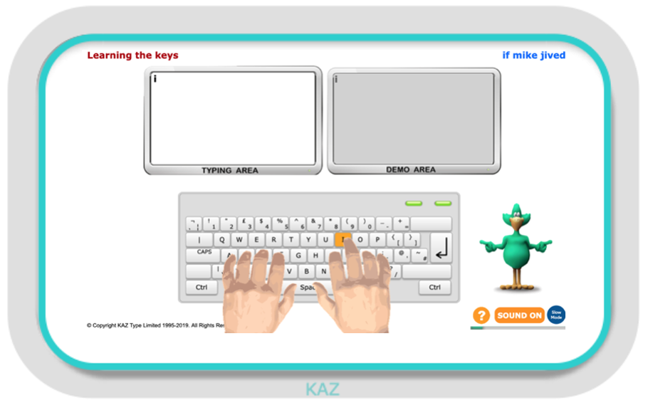 luyện gõ 10 ngón trên phần mềm kaz