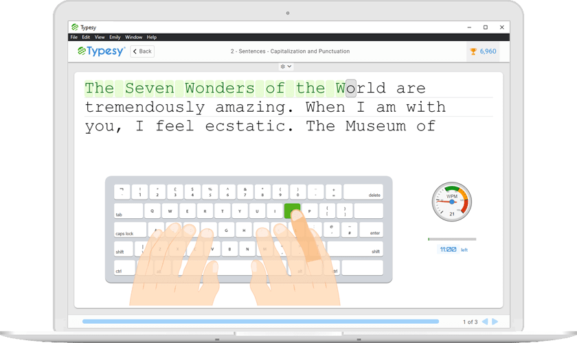 luyện gõ 10 ngón trên phần mềm typesy