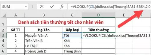 Công thức Vlookup