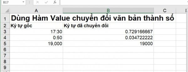 Cách dùng hàm VALUE với hàm RIGHT, MID, LEFT