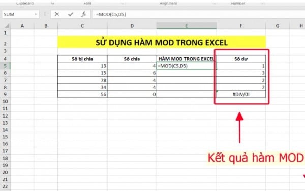 Hàm Mod Trong Excel Là Gì? Công Thức - Cách Dùng Đơn Giản 4 Cách sử dụng hàm mod trong excel