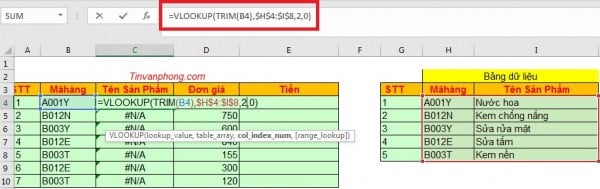 Cách sử dụng hàm trim trong excel kết hợp với một số hàm khác