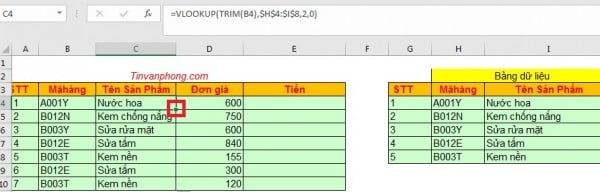 Cách sử dụng hàm trim trong excel kết hợp với một số hàm khác