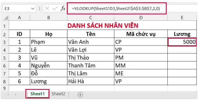 Hàm Vlookup Trong Excel: Cách Sử Dụng ĐƠN GIẢN Nhất! 10 Cách sử dụng hàm vlookup giữa 2 sheet