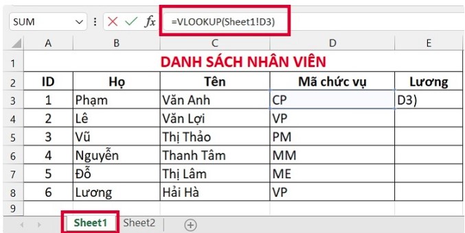 Hàm Vlookup Trong Excel: Cách Sử Dụng ĐƠN GIẢN Nhất! 8 Cách sử dụng hàm vlookup giữa 2 sheet