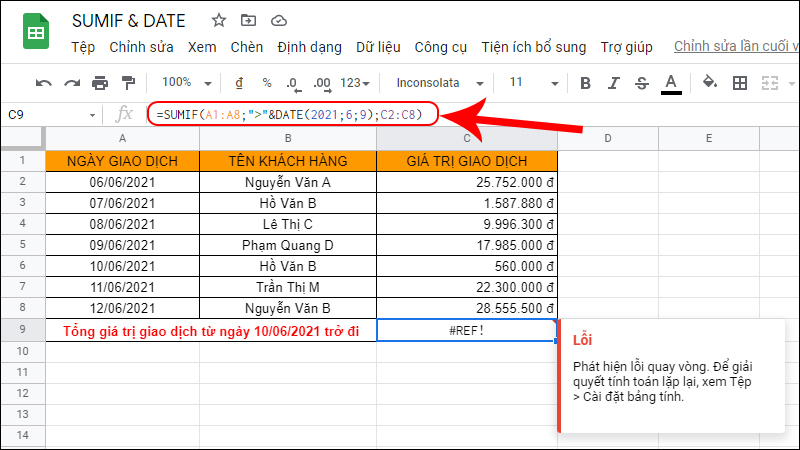 Hàm Sumif Trong Excel: Cách Sử Dụng Hàm Sumif Tối Ưu Có Ví Dụ Cụ Thể 8 Một số lỗi thường gặp khi sử dụng hàm sumif