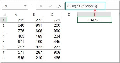 Ví dụ cụ thể của hàm or trong excel