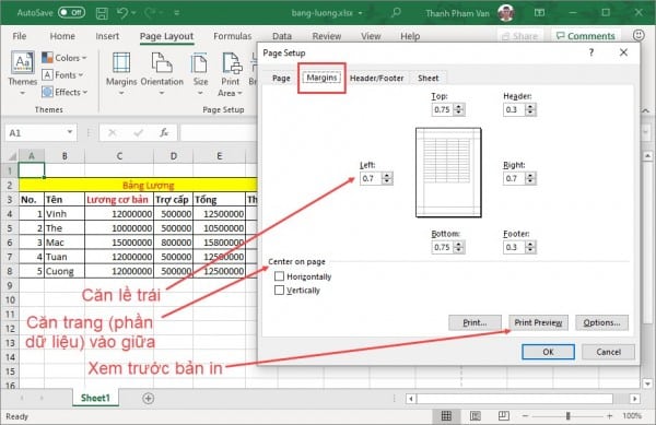 Cách Căn Lề Trong Excel Các Bước Đơn Giản Dễ Thực Hiện 5 Căn lề mặc định trong Excel 2010