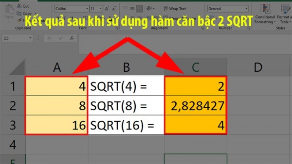 Hàm căn bậc 2 trong excel