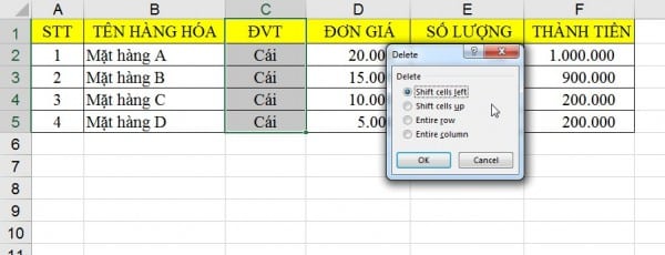 Hướng Dẫn Cách Chèn Cột Trong Excel Đơn Giản Có Ví Dụ 10 Hướng dẫn xóa cột trong Excel