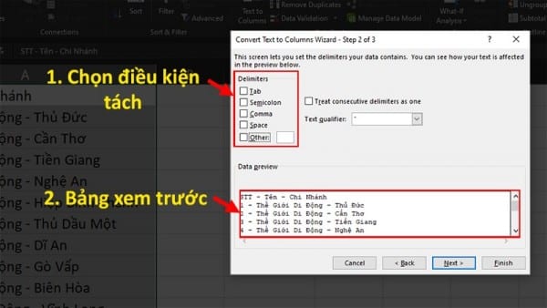 Cách Chia Cột Trong Excel Chi Tiết - Dễ Dàng Thao Tác 5 Cách chia cột trong Excel 2010