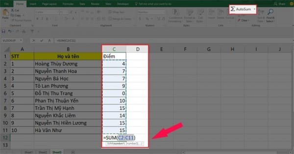 Cách Cộng Trong Excel Đơn Giản Nhất Ai Cũng Làm Được 1 Cách cộng trong Excel bằng hàm SUM