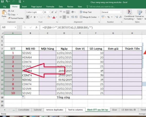 Cách Đánh Số Thứ Tự Trong Excel Thông Dụng, Dễ Làm 12 Cách đánh số thứ tự trong Excel khi ẩn dòng
