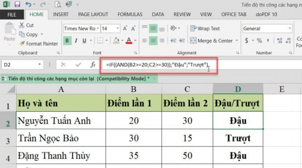 Cách Dùng Hàm If Trong Excel Có Ví Dụ Dễ Hiểu 2 Cách dùng hàm IF trong Excel nhiều điều kiện