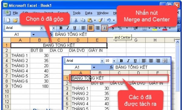 3 Cách Gộp Cột Trong Excel Dễ Thực Hiện Nhanh Chóng 13 Hướng dẫn cách gộp ô trong Excel 2003