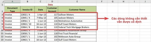 Hướng Dẫn Cách Cố Định Dòng Trong Excel Đầy Đủ Bước 11 Cố định không theo ý muốn do bị ẩn dòng
