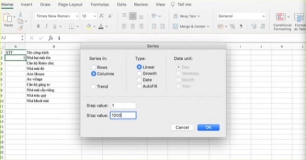 7 Cách Kéo Số Thứ Tự Trong Excel Thông Dụng Nhất 18 cach danh so thu tu 1000 trong excel 1