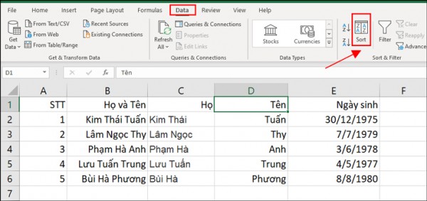 Cách Sort Trong Excel Thao Tác Cưc Dễ - Hiệu Quả Cao 12 Cách sort theo a b c trong Excel