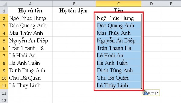 Cách Tách Tên Trong Excel Chi Tiết Dành Cho Người Mới 1 Hướng dẫn cách tách tên trong Excel
