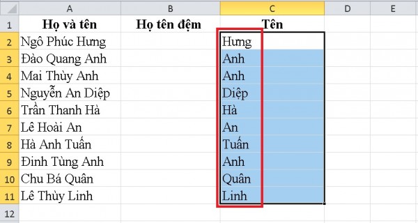 Cách Tách Tên Trong Excel Chi Tiết Dành Cho Người Mới 4 Hướng dẫn cách tách tên trong Excel