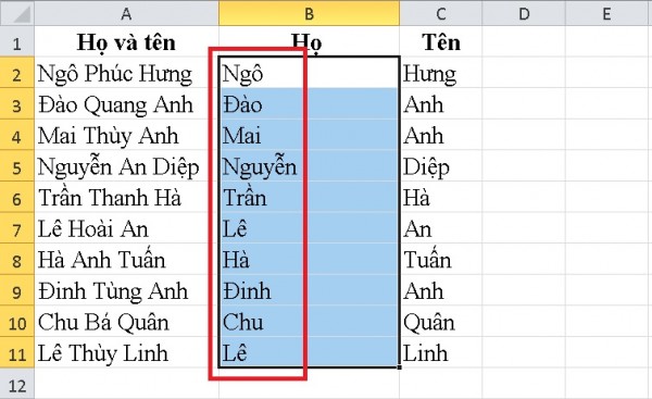 Cách Tách Tên Trong Excel Chi Tiết Dành Cho Người Mới 5 Hướng dẫn cách tách tên trong Excel
