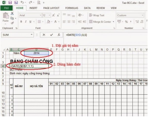 Hướng Dẫn Cách Kẻ Bảng Trong Excel Chi Tiết Từ A - Z 24 Hướng dẫn cách tạo bảng chấm công trong excel