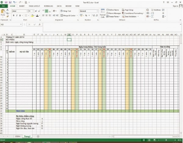 Hướng Dẫn Cách Kẻ Bảng Trong Excel Chi Tiết Từ A - Z 27 Hướng dẫn cách tạo bảng chấm công trong excel