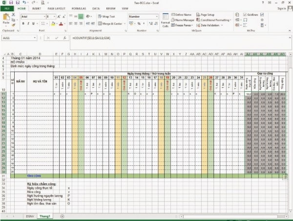 Hướng Dẫn Cách Kẻ Bảng Trong Excel Chi Tiết Từ A - Z 28 Hướng dẫn cách tạo bảng chấm công trong excel