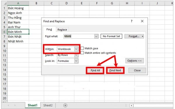 Cách Tìm Tên Trong Excel Cực Nhanh - Cực Đơn Giản 9 Hướng dẫn cách tìm tên trong Excel
