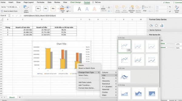 Cách Tạo Biểu Đồ Trong Excel Thao Tác Nhanh - Đẹp 25 Cách vẽ biểu đồ cột và đường trong Excel 2010