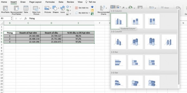 Cách Tạo Biểu Đồ Trong Excel Thao Tác Nhanh - Đẹp 19 Cách vẽ biểu đồ cột và đường trong Excel 2010