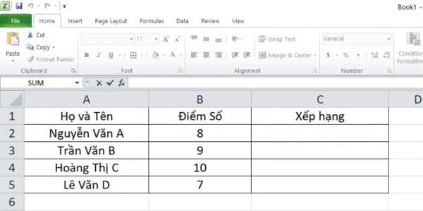 Cách Xếp Hạng Trong Excel Đơn Giản Có Ví Dụ Cụ Thể 2 Hướng dẫn cách xếp hạng trong Excel từ cao xuống thấp