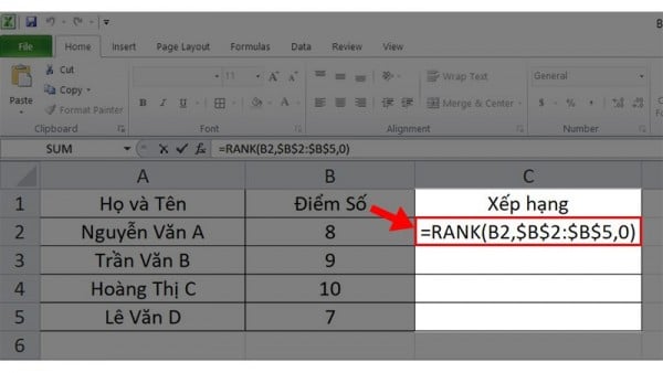 Cách Xếp Hạng Trong Excel Đơn Giản Có Ví Dụ Cụ Thể 3 Hướng dẫn cách xếp hạng trong Excel từ cao xuống thấp