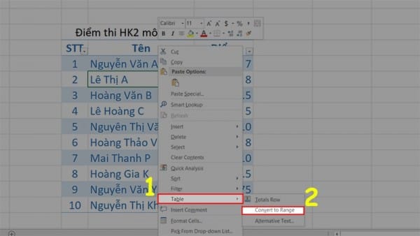 Hướng Dẫn Cách Kẻ Bảng Trong Excel Chi Tiết Từ A - Z 13 Hướng dẫn cách xóa bảng trong Excel