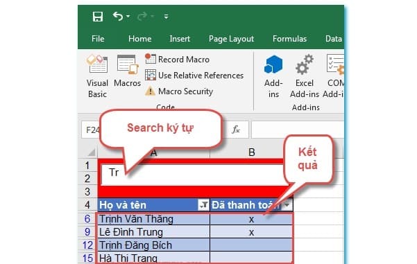 Cách Tìm Tên Trong Excel Cực Nhanh - Cực Đơn Giản 26 Hướng dẫn tạo ô tìm kiếm trong Excel